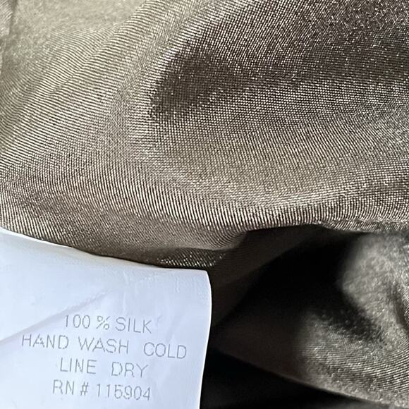 Sunner 100% Silk V Neck Boxy Mirco Mini Dress Size 2 Green Goblincore Fairy NWT - Picture 7 of 7